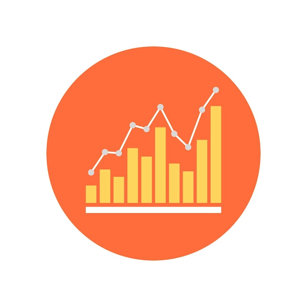 Icono web de vector plano de gráfico de negocios