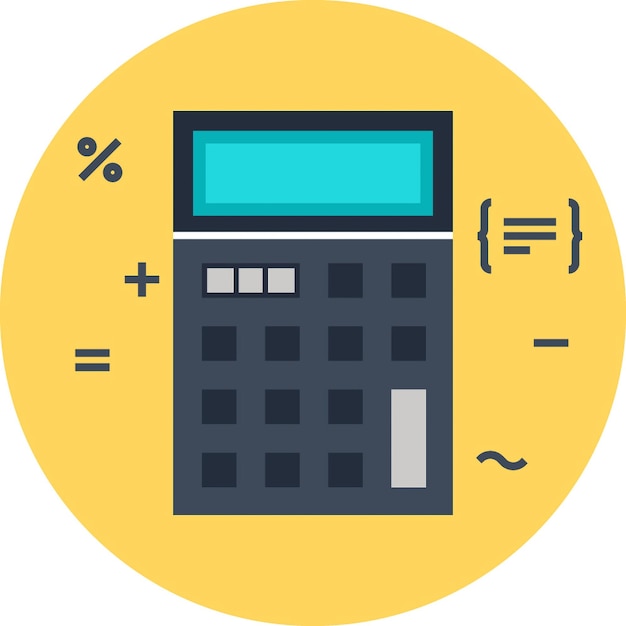 Ícono web de vector plano de las matemáticas