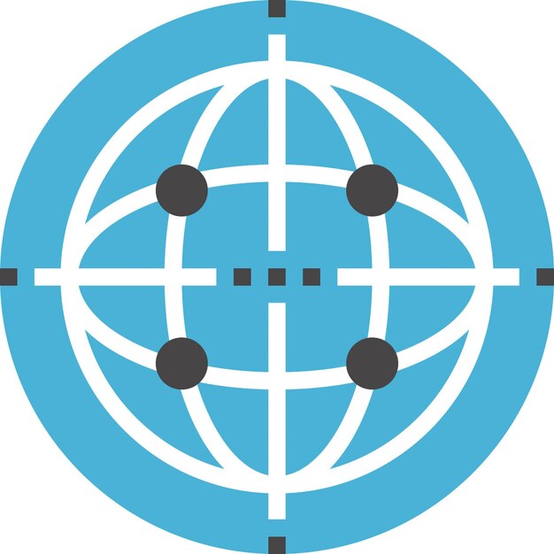 icono de la web vectorial plana de la red global