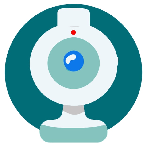 el icono de la webcam redondo con formas de colores