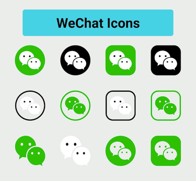 El icono de Wechat está aislado en un fondo transparente