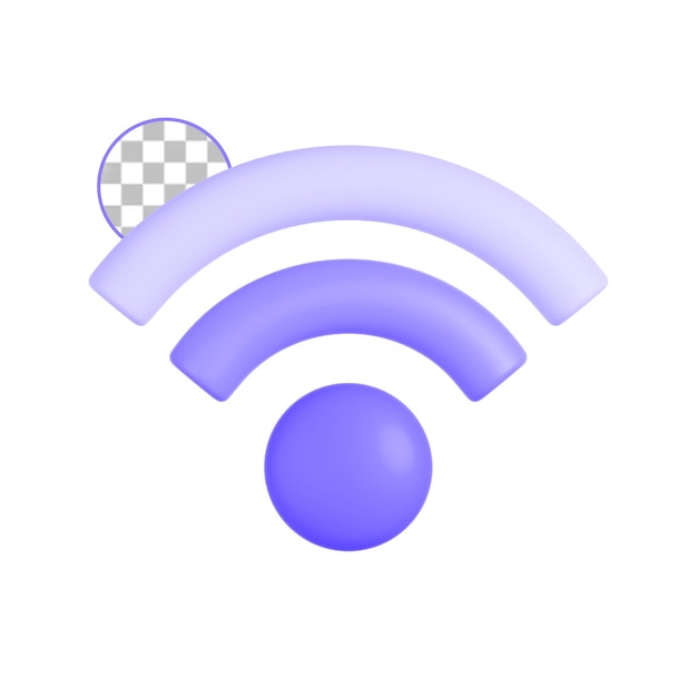 Icono de wifi 3d Botón 3d de ilustración de renderizado premium