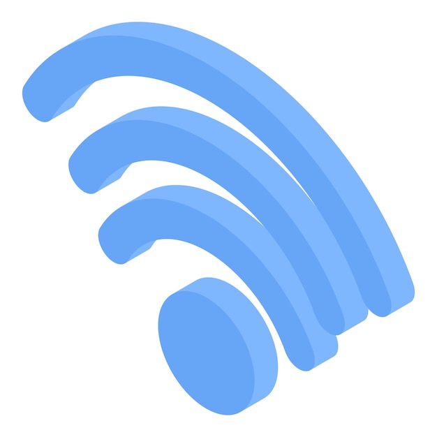 Icono wifi azul Isométrico del icono de vector wifi azul para diseño web aislado sobre fondo blanco