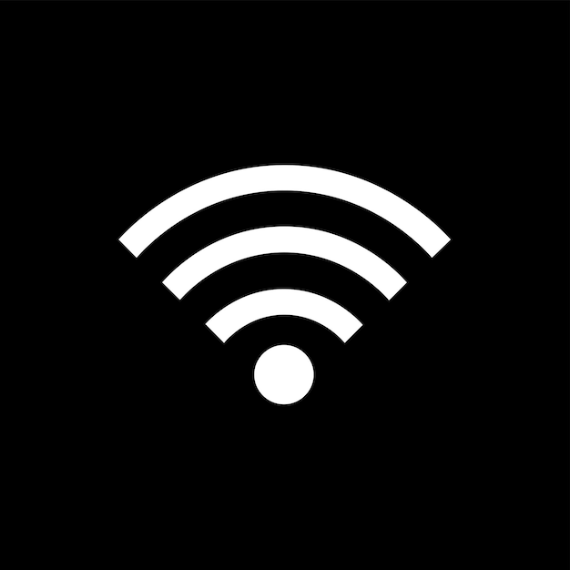 Ícono WiFi blanco minimalista Símbolo de conectividad inalámbrica simple para diseños tecnológicos