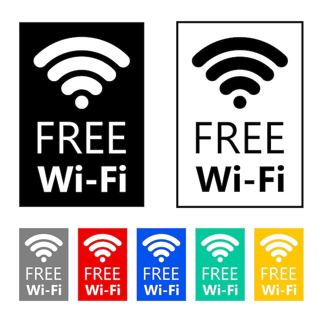 Vector icono wifi gratuito etiqueta de conexión inalámbrica