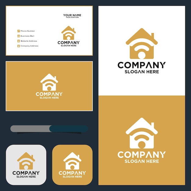 Icono de wifi house vector logo