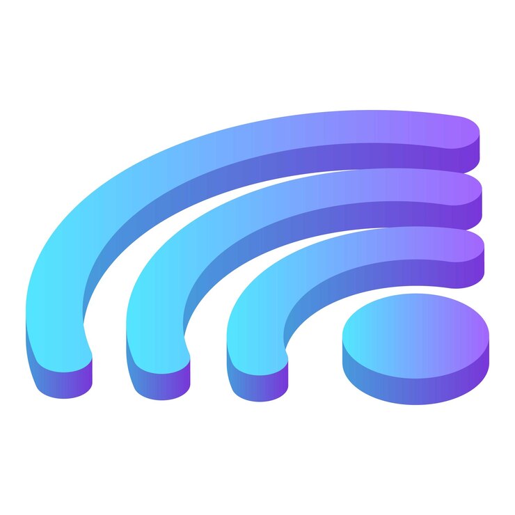Vector icono wifi isométrico del icono de vector wifi para diseño web aislado sobre fondo blanco.