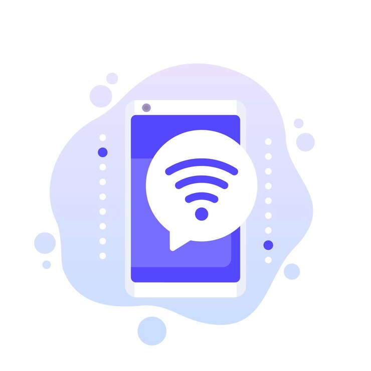 Vector icono wifi con un teléfono inteligente