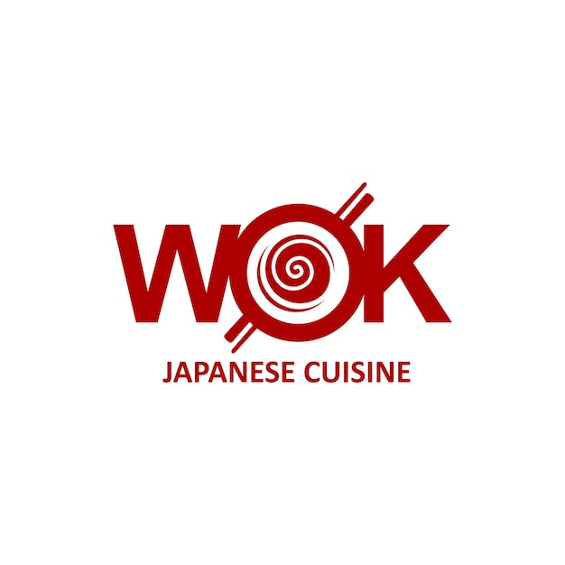 Vector icono de wok fideos de cocina china y japonesa