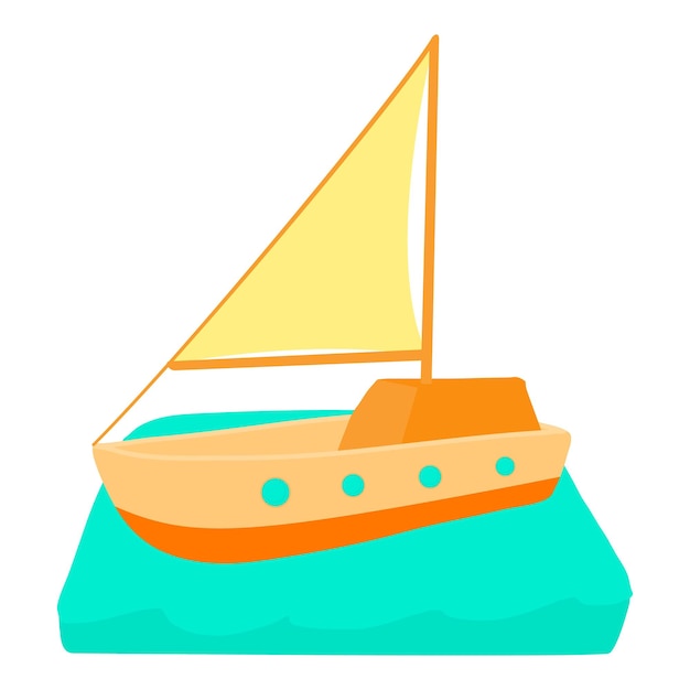 Icono de yate Ilustración de dibujos animados del icono vectorial de yate para la web