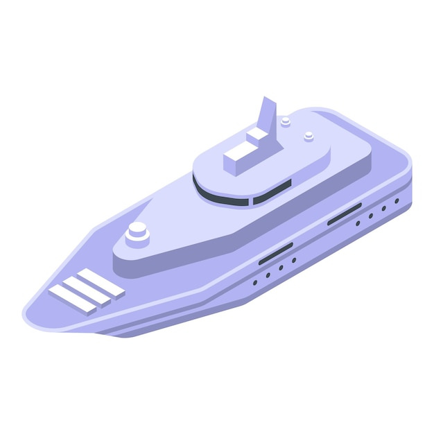 Icono de yate oceánico Isométrico del icono de vector de yate oceánico para diseño web aislado sobre fondo blanco