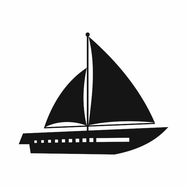 Vector icono de yate de vela en estilo simple aislado en fondo blanco símbolo de transporte marítimo