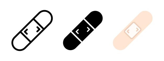 Ícono de yeso Ilustración vectorial del parche de ampollas Símbolo de vendaje adhesivo Signo de tratamiento de heridas Farmacia