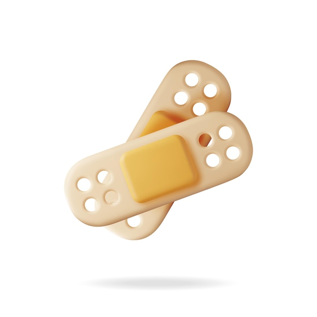 Icono de yeso médico 3D aislado en blanco