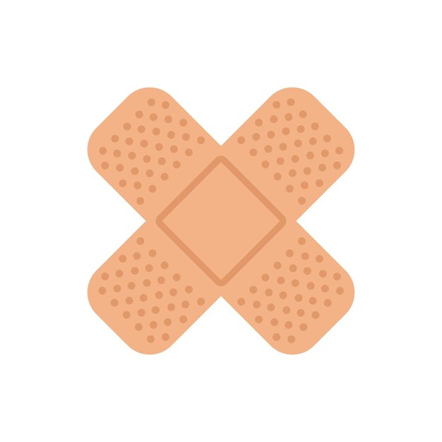 Icono de yeso médico adhesivo en estilo plano Ilustración vectorial de vendaje en fondo aislado Concepto de negocio de carteles adhesivos médicos