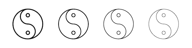 Icono de Yin yung Signo de ilustración plano