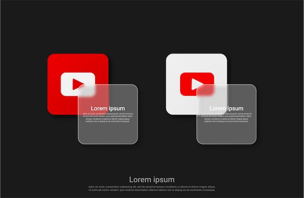 icono de youtube con espacio para texto