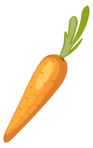 Icono de zanahoria jugosa naranja vegetal fresco de dibujos animados