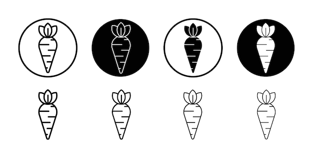 Icono de zanahoria Logotipo vectorial de contorno sencillo