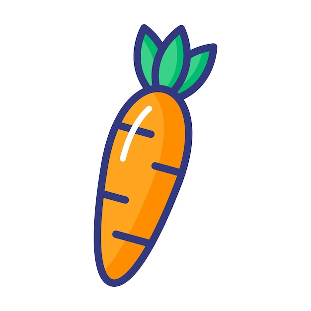 El icono de la zanahoria y las verduras frescas tiene un diseño aislado sobre un fondo blanco