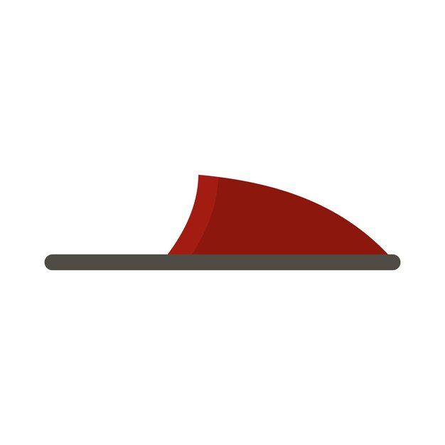 Icono de zapatilla roja en estilo plano sobre un fondo blanco.