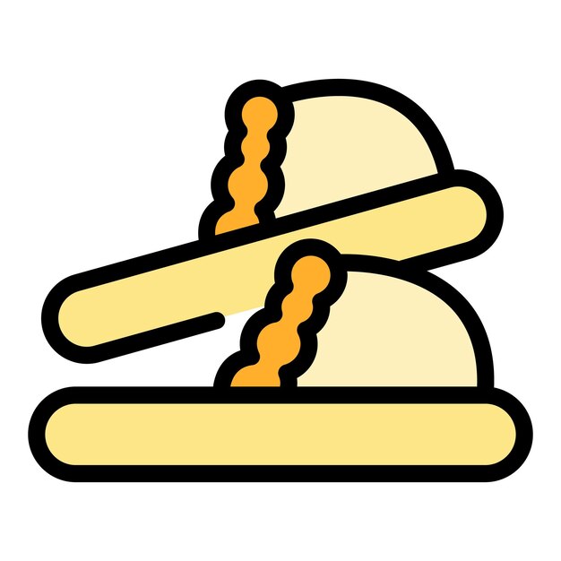 Icono de zapatillas de casa Contorno Icono de vector de zapatillas de casa para diseño web aislado en color de fondo blanco plano