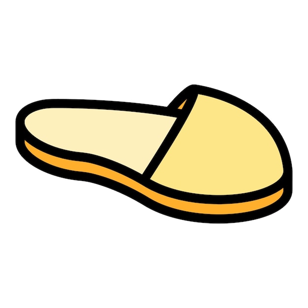 Icono de zapatillas de casa para niños Contorno de zapatillas de casa icono de vector para niños para diseño web aislado en color plano de fondo blanco