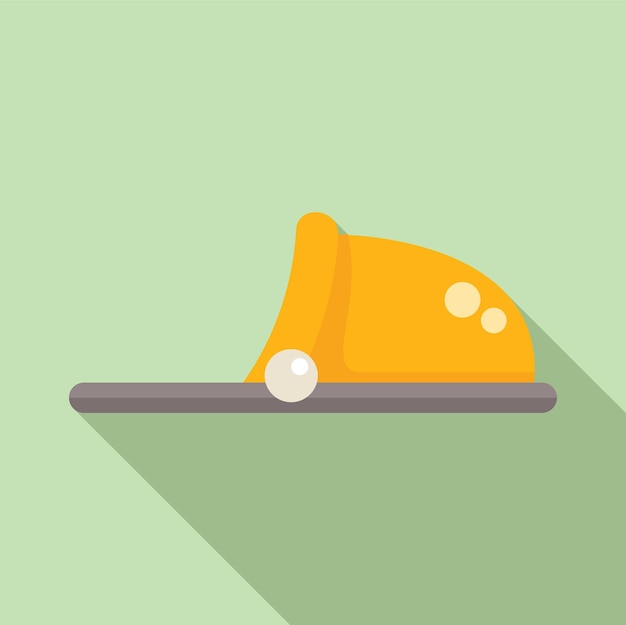 El icono de las zapatillas del hotel es un vector plano. Pies lindos y divertidos.