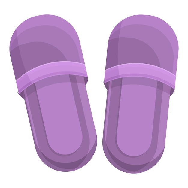 Icono de zapatillas lila Caricatura de icono de vector de zapatillas lila para diseño web aislado sobre fondo blanco