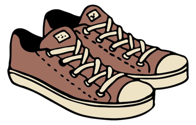 Icono de zapatillas marrones Símbolo de moda masculina casual