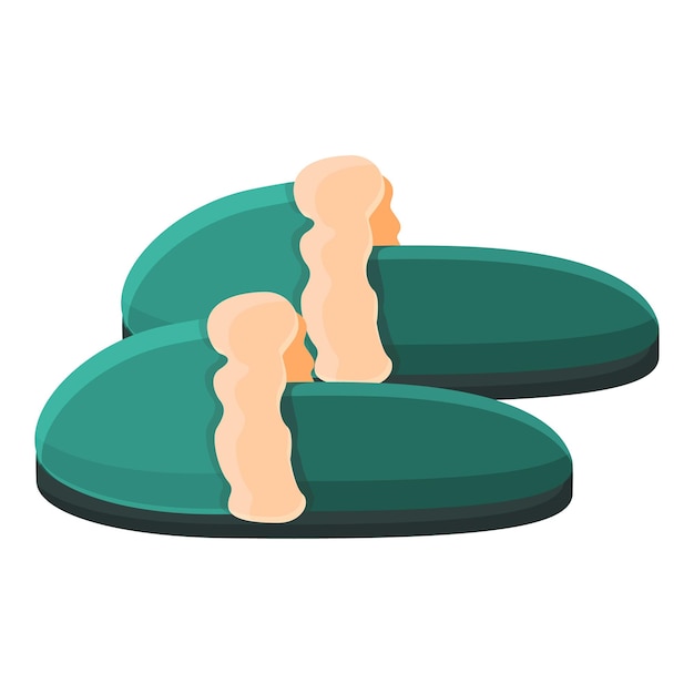Icono de zapatillas verde oscuro Caricatura de icono de vector de zapatillas verde oscuro para diseño web aislado sobre fondo blanco