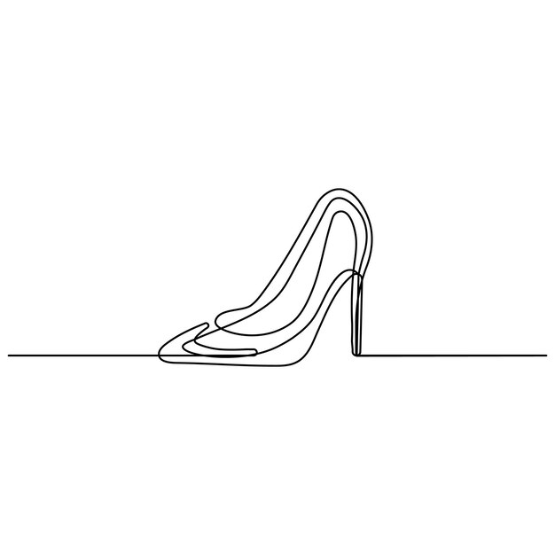 Icono de zapato continuo dibujo de una línea ilustración vectorial de contorno