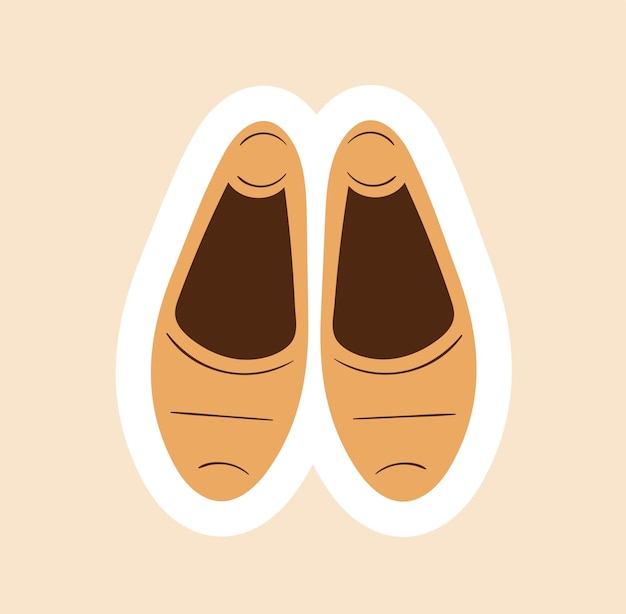 Vector icono de zapatos amarillos femme