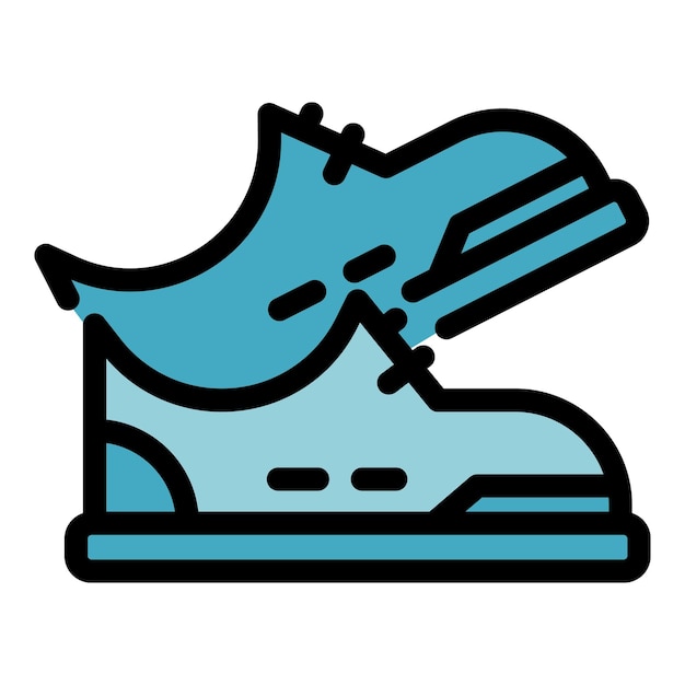 Vector icono de zapatos deportivos runner contorno icono de vector de zapatos deportivos runner para diseño web aislado en color plano de fondo blanco