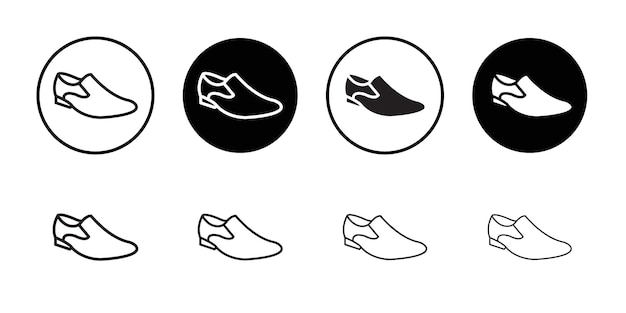 Ícono de zapatos para hombres Ilustración de línea delgada plana vectorial