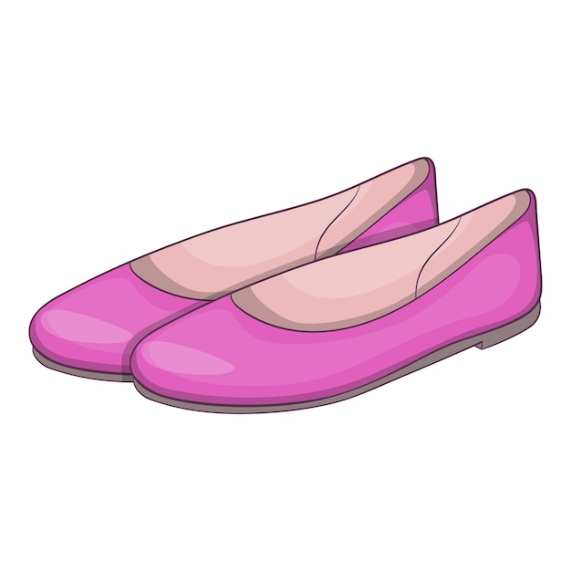 Vector icono de zapatos planos para mujer en estilo de dibujos animados aislado sobre fondo blanco ilustración de vector de símbolo de desgaste