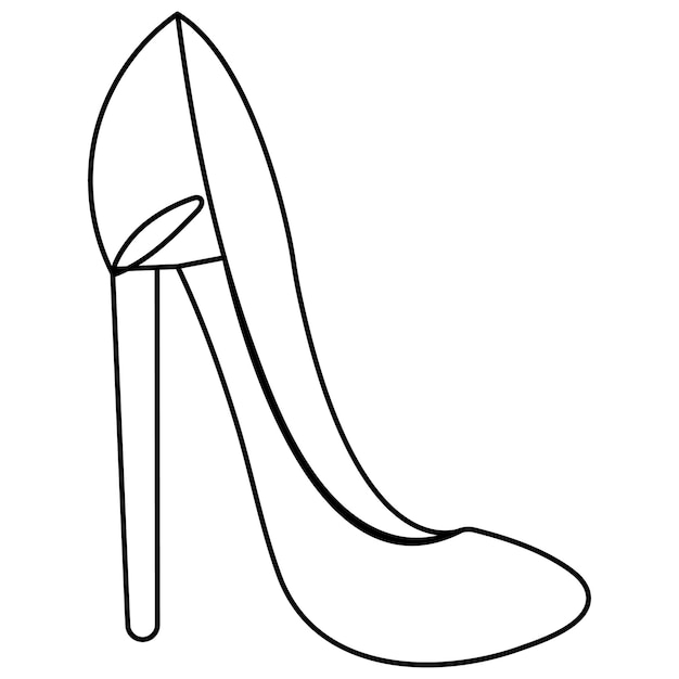 Icono de zapatos de tacón alto dibujo continuo de una línea ilustración vectorial de contorno