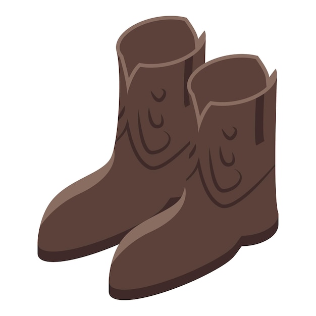 Icono de zapatos de vaquero Isométrico de icono de vector de zapatos de vaquero para diseño web aislado sobre fondo blanco