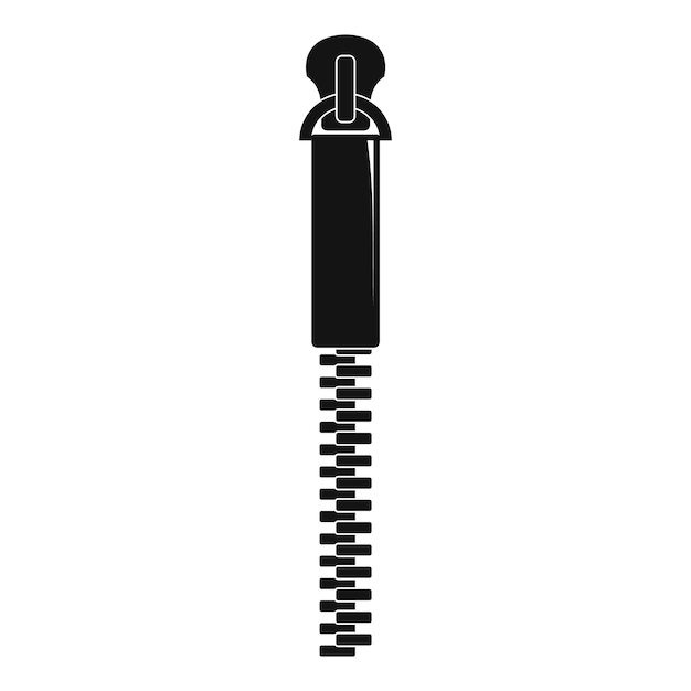 Icono de zip fino Ilustración simple del icono de vector de zip fino para web