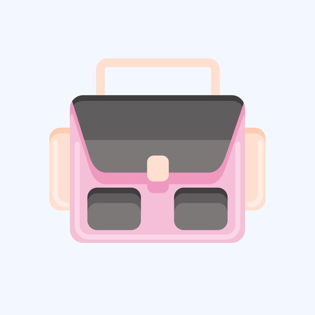 Iconograpy Bolsa relacionada con el diseño de estilo plano del símbolo de la fotografía editable