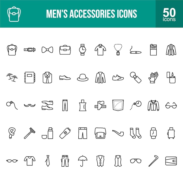 Iconos de accesorios para hombres