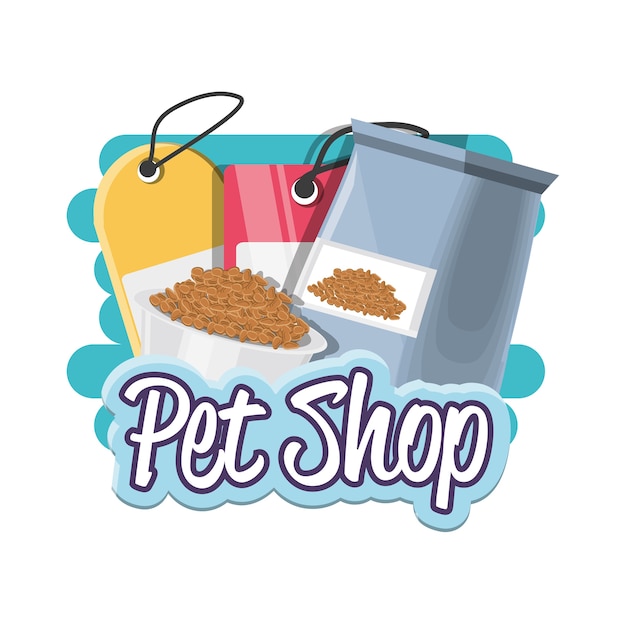 Vector iconos de accesorios de tienda de mascotas