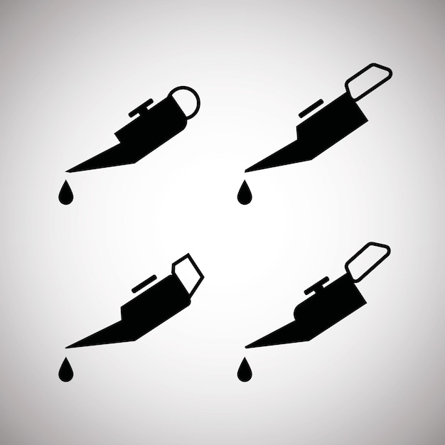 iconos de aceite de motor diseño de vector plano ilustración aislada