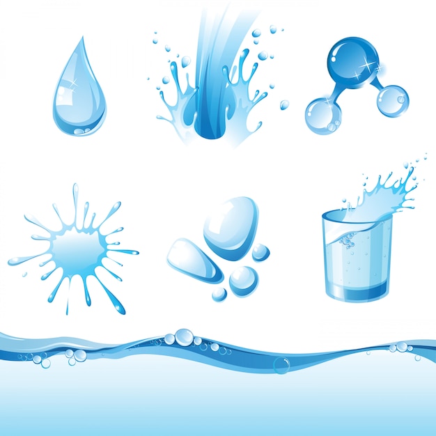 Vector iconos de agua