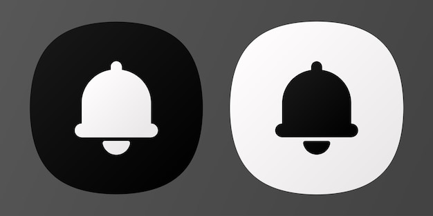 Iconos de alarma de la aplicación en blanco y negro Icones de campana