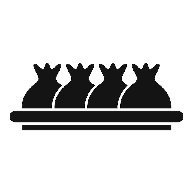 Iconos de albóndigas de Khinkali en un plato de madera