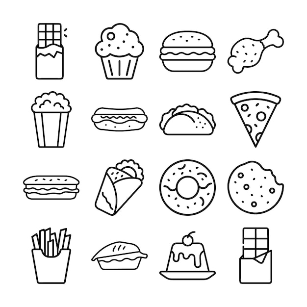 Iconos de alimentos y bebidas