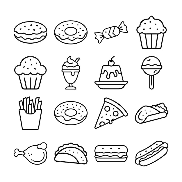 Iconos de alimentos y bebidas