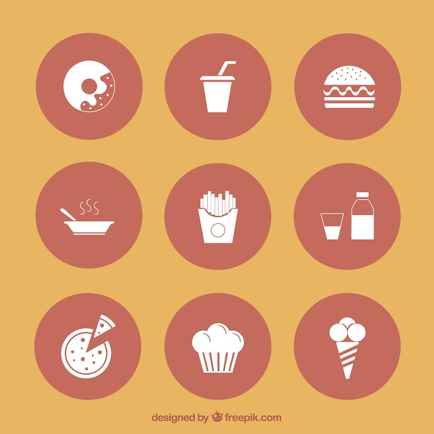 Iconos de alimentos deliciosos