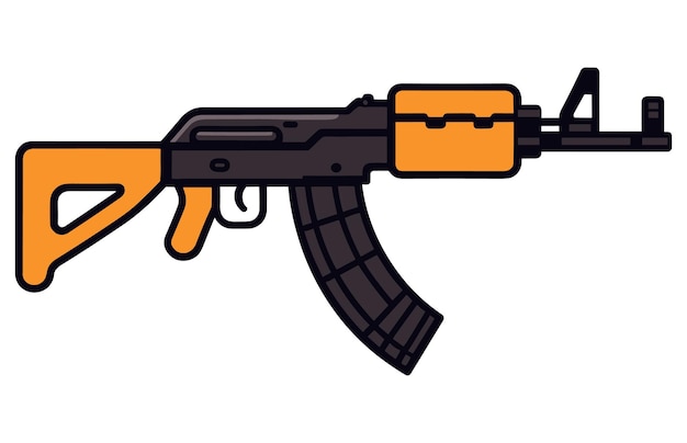 Iconos de la ametralladora ak-47 kalashnikov ilustración vectorial del rifle automático ak-47 vector